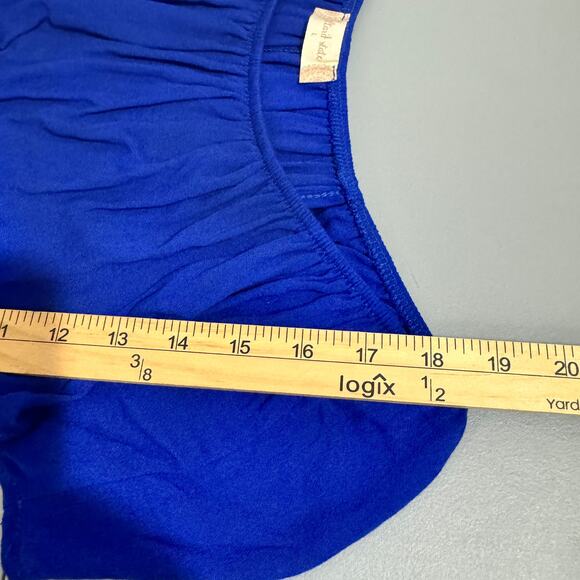 Altar'd State Womens Top Size Large Blue Coquette Beachy Coastal Travel Ruffled - Picture 11 of 12